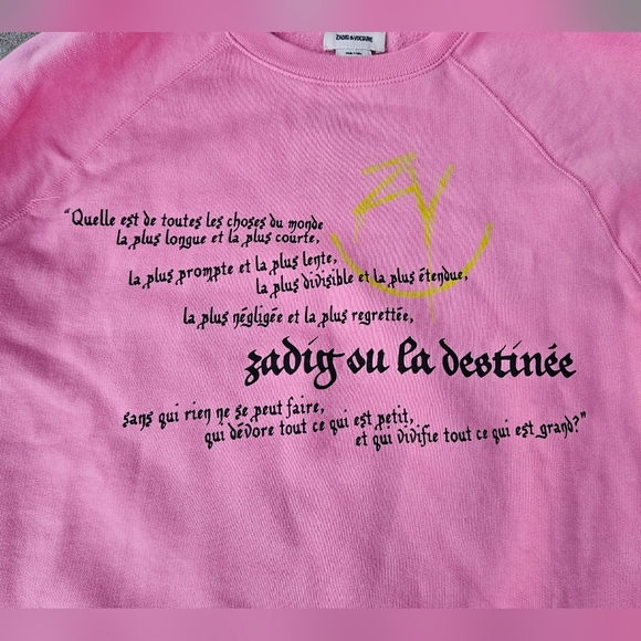 SUPER Rare Zadig & Voltaire Smiley Graphic Sweater Pink Small Like New - Picture 5 of 10